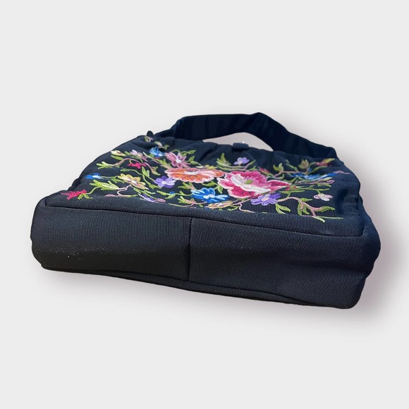 50s Pichel‎ Inc Black Needlework Handbag - Picture 3 of 9